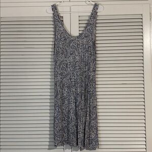 Blue and White Paisley Dress